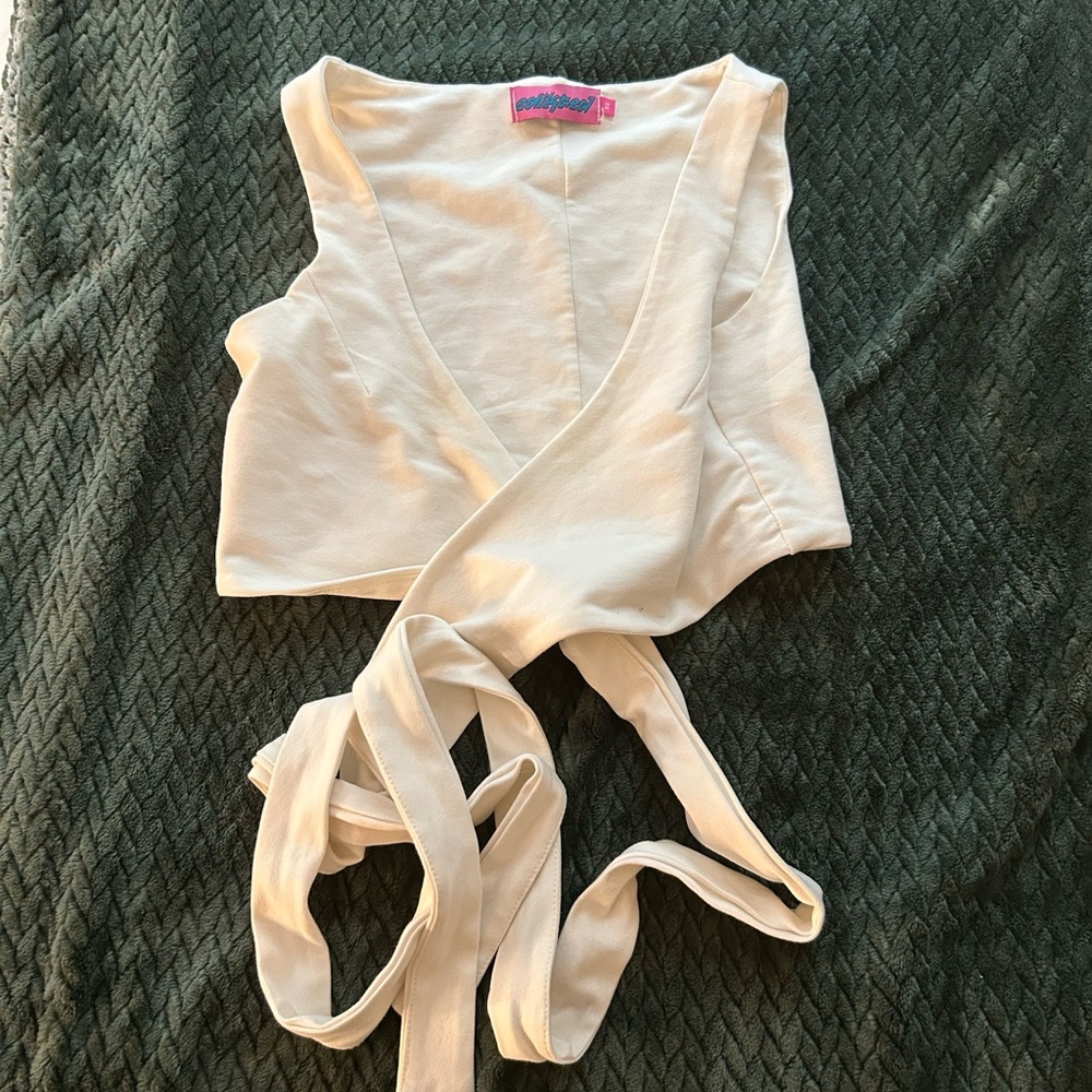 white Wrap Top